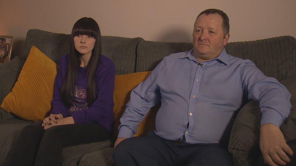 Craig McClelland's girlfriend Stacey and his father Michael