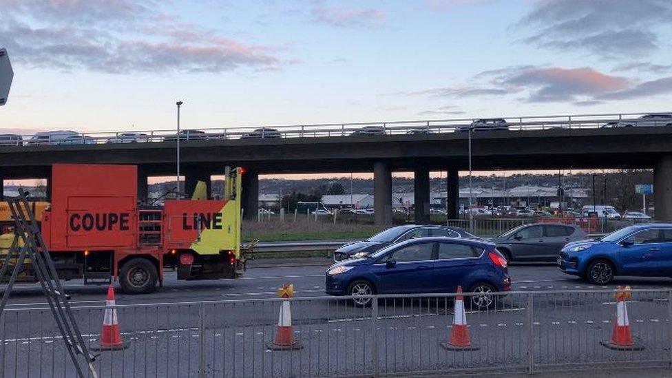 Traffic on roads in Portsmouth