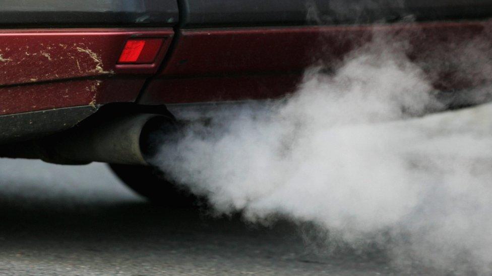 Car exhaust fumes