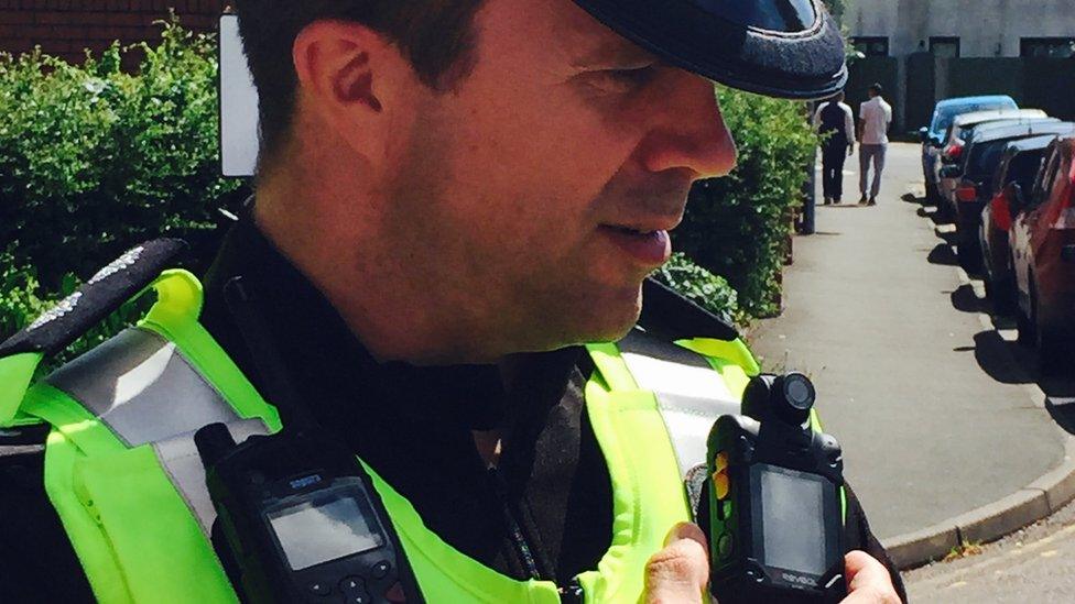 Inspector Richard Blakemore wearing one of the cameras