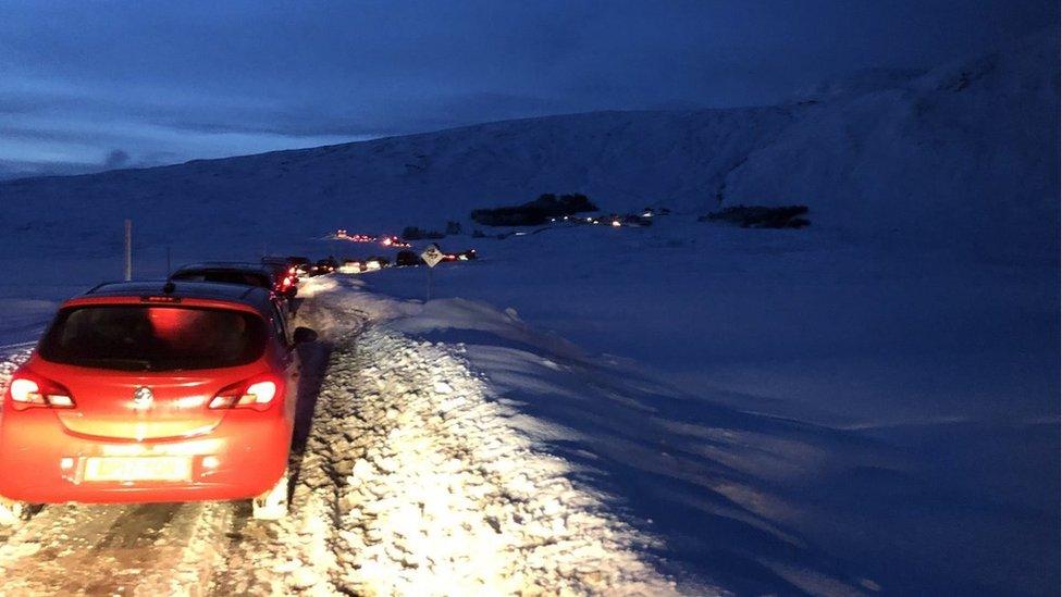 Traffic chaos at Glencoe