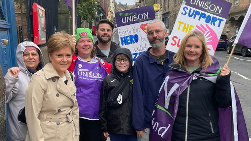 Nicola Sturgeon on picket line