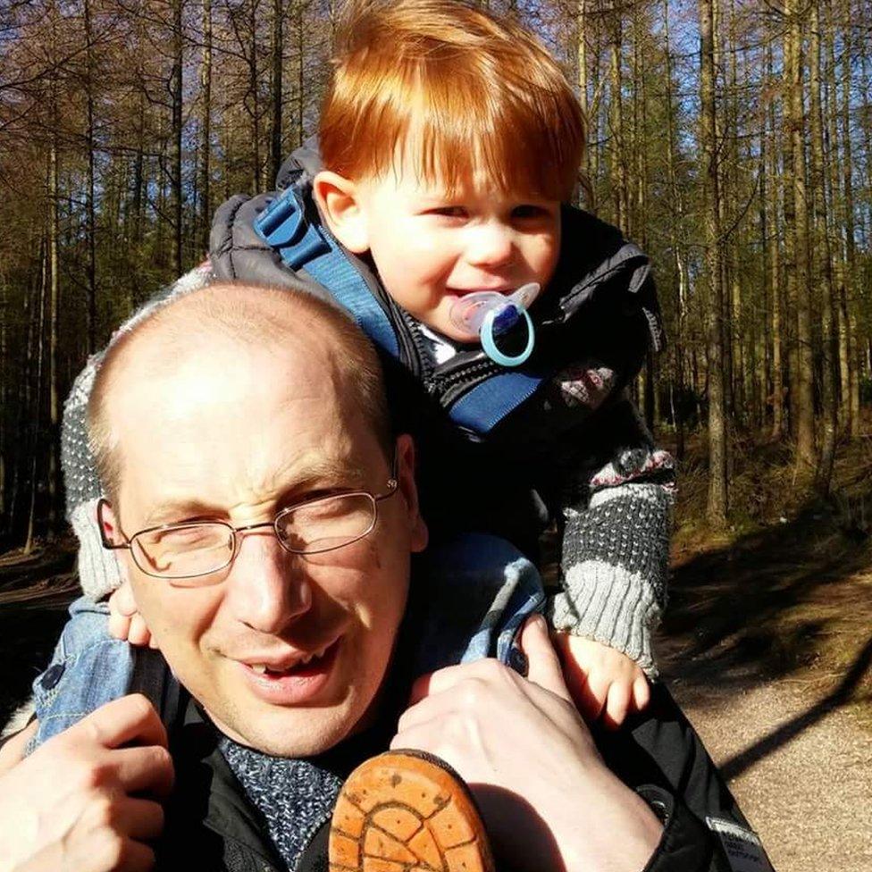 John Clayton with son Hugo