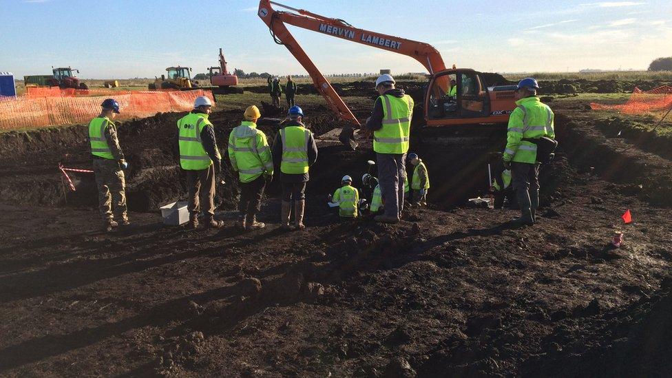 Scene of the dig in Cambridgeshire