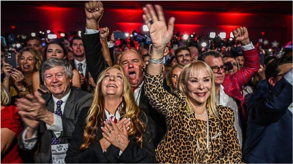 voters celebrating