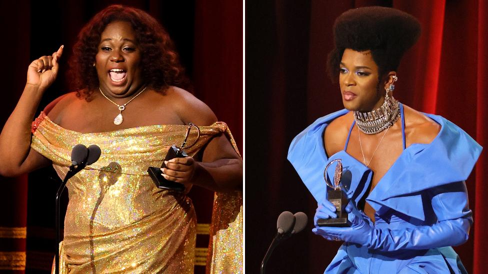 Alex Newell and J Harrison Ghee at the Tony Awards