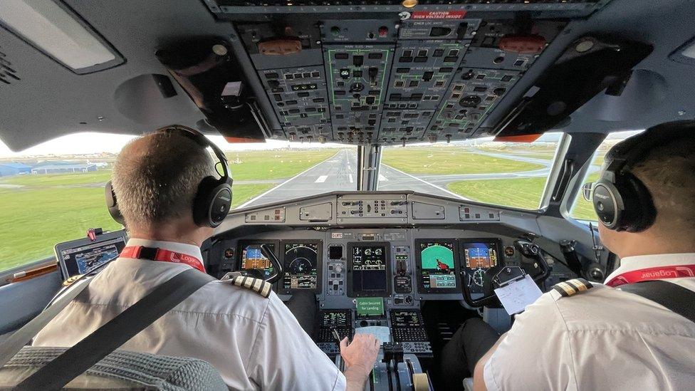 Loganair plane cockpit