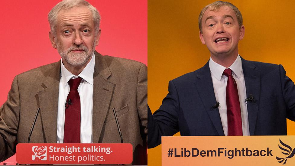 Jeremy Corbyn and Tim Farron