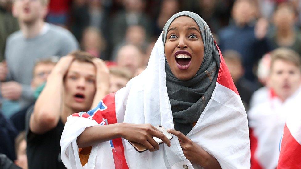 England fans react in Leeds