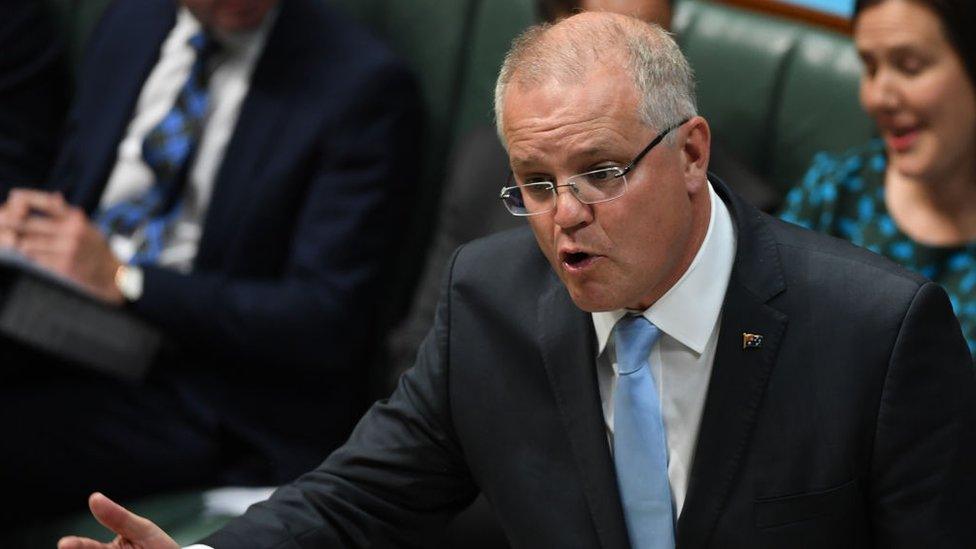 Australian Prime Minister Scott Morrison speaks during Question Time in the House of Representatives on February 12, 2019