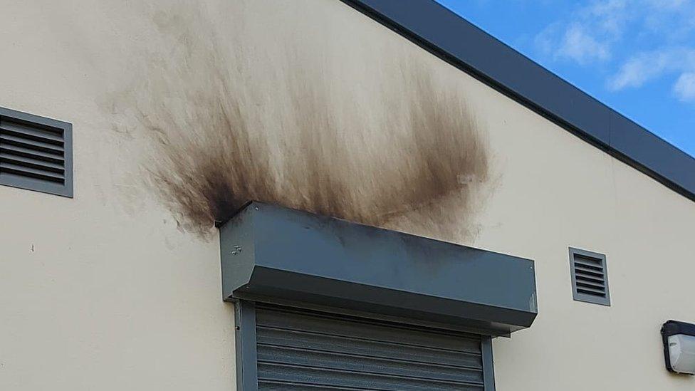 scorch damage on galliagh community centre