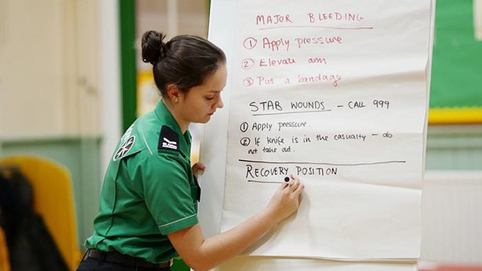 Training being given by a St John Ambulance staff member