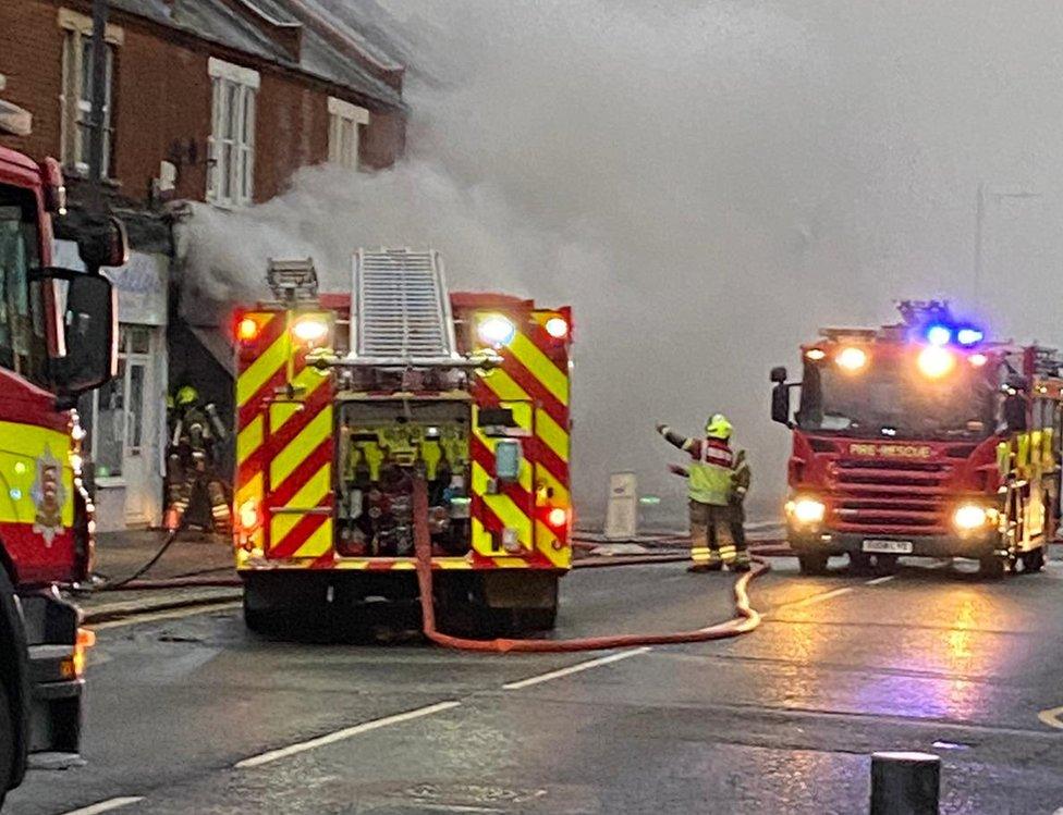 Fire at the Frying Pan takeaway restaurant in Southchurch Road, Southend