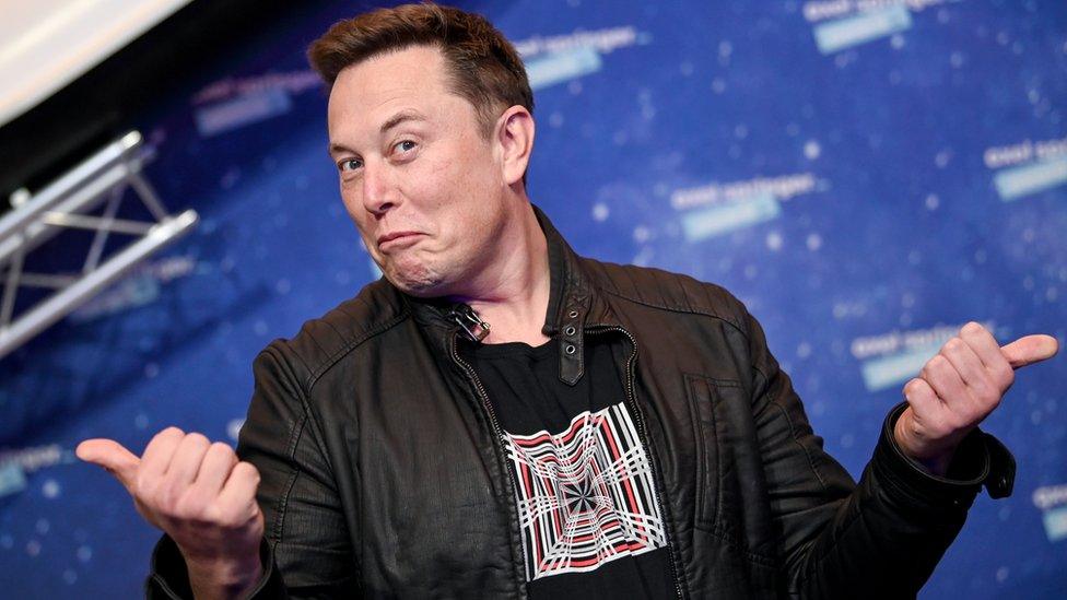 SpaceX owner and Tesla CEO Elon Musk arrives on the red carpet for the Axel Springer award, in Berlin, Germany, 01 December 2020