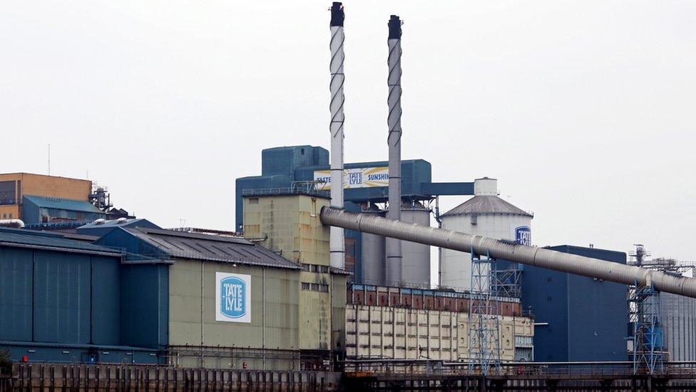 A general view of Tate & Lyle sugar refinery in London