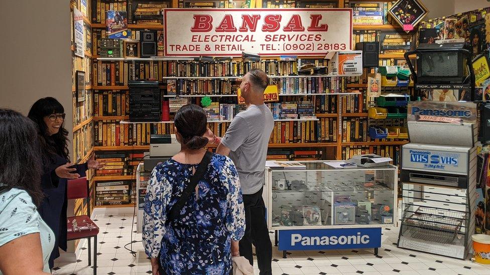 The video rental store section of the exhibition