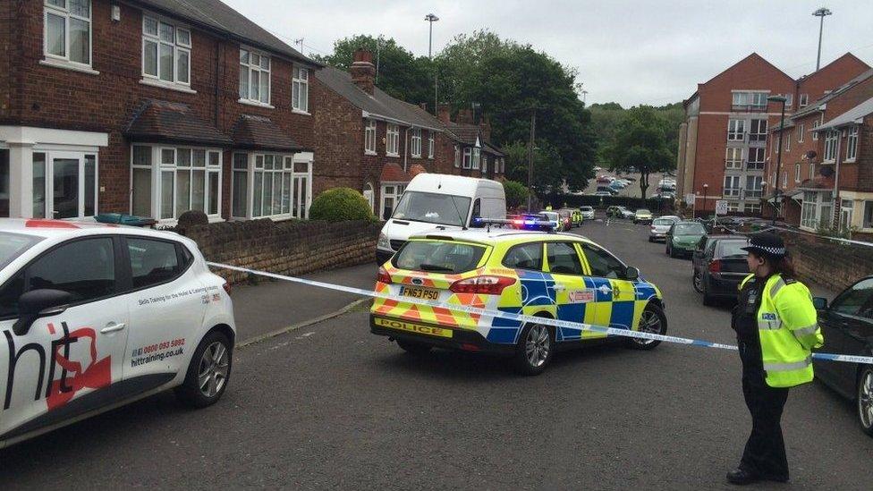 Police cordon in Russell Road