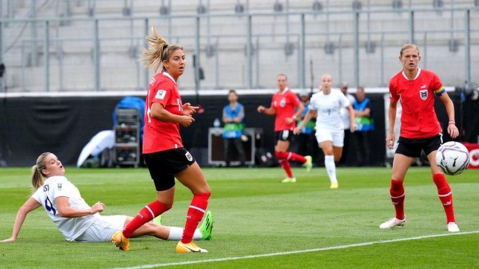 Alessia Russo scoring England's first goal