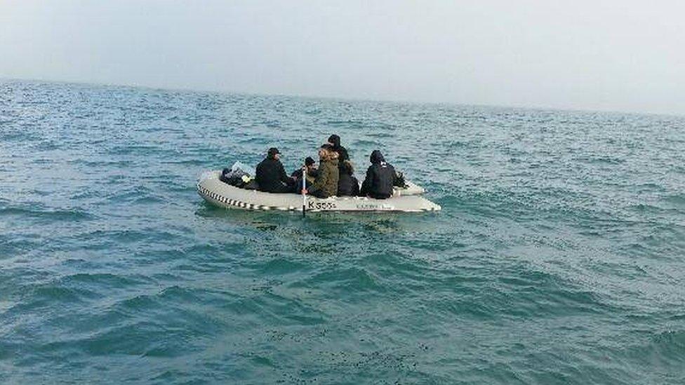 Dinghy off Calais