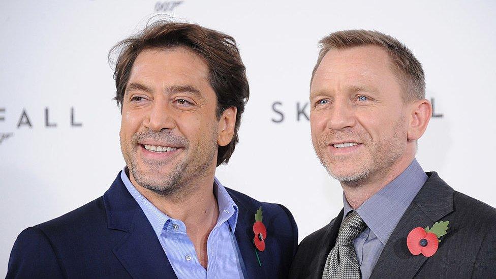 Javier Bardem pictured alongside Daniel Craig