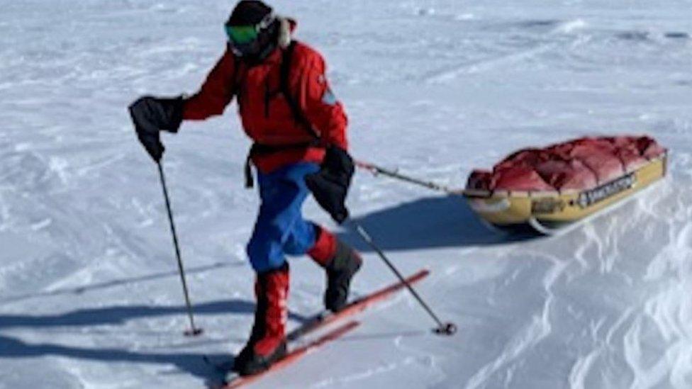 Capt Rudd sent voice despatches from the ice along his journey