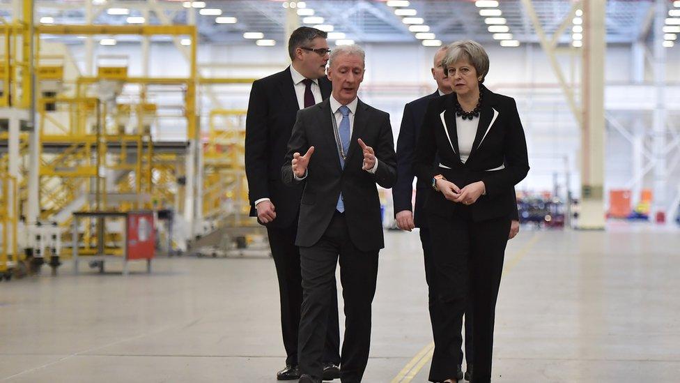 Theresa May visited Bombardier's Belfast plant