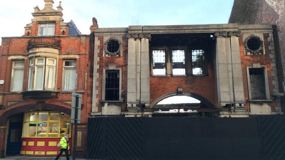 The frontage of the bombsite