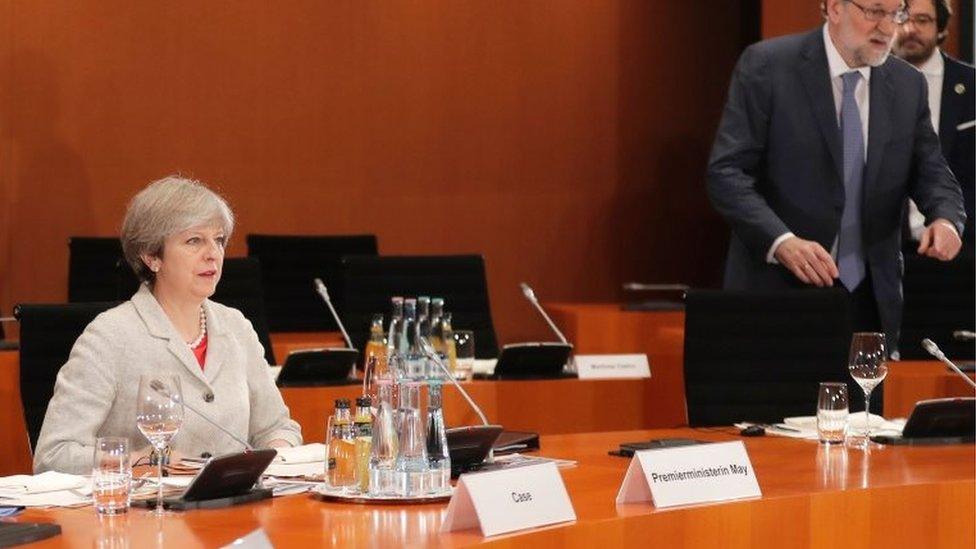 Theresa May and Spain's PM Mariano Rajoy at a G20 summit