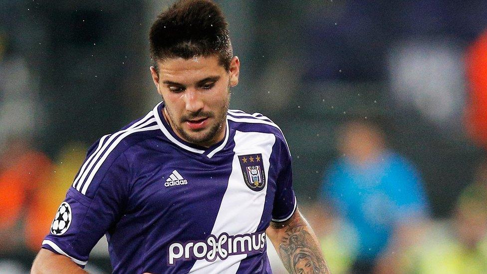 Aleksandar Mitrovic playing for Anderlecht in 2015