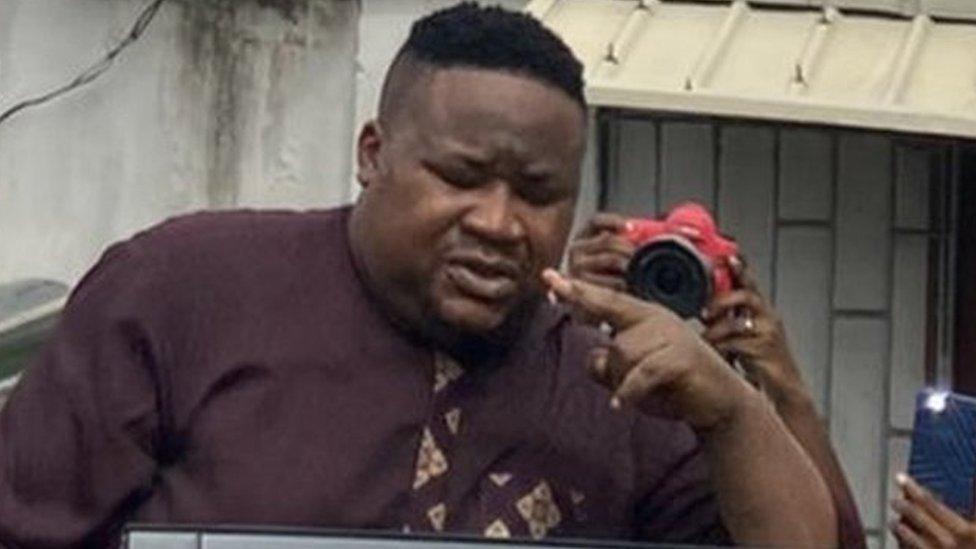 Socialite and businessman Cubana Chief Priest at at a Lagos court