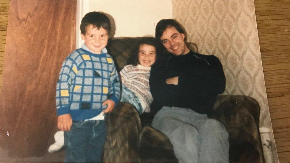 A young Monica Lennon with her brother and dad Gerry