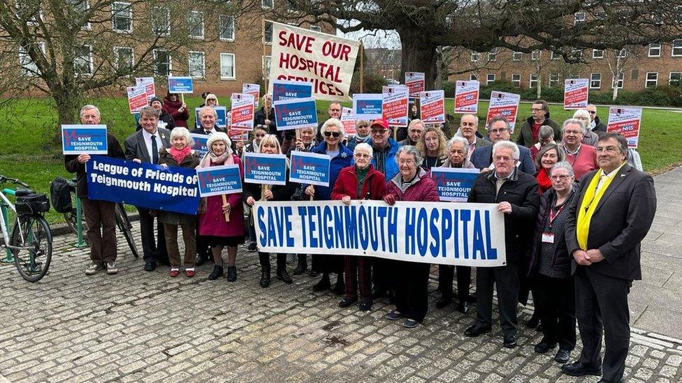 Protesters outside Devon County Council