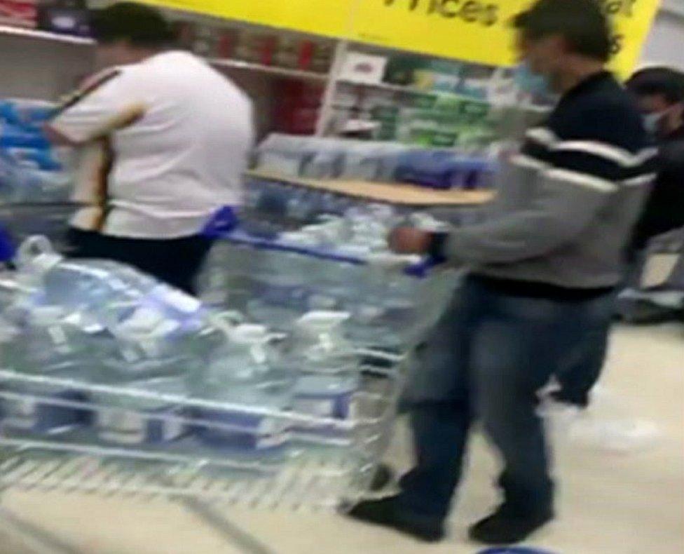 Panic buying in Leytonstone supermarket