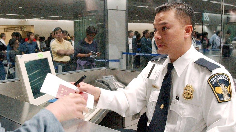 US immigration inspector at San Francisco International Airport