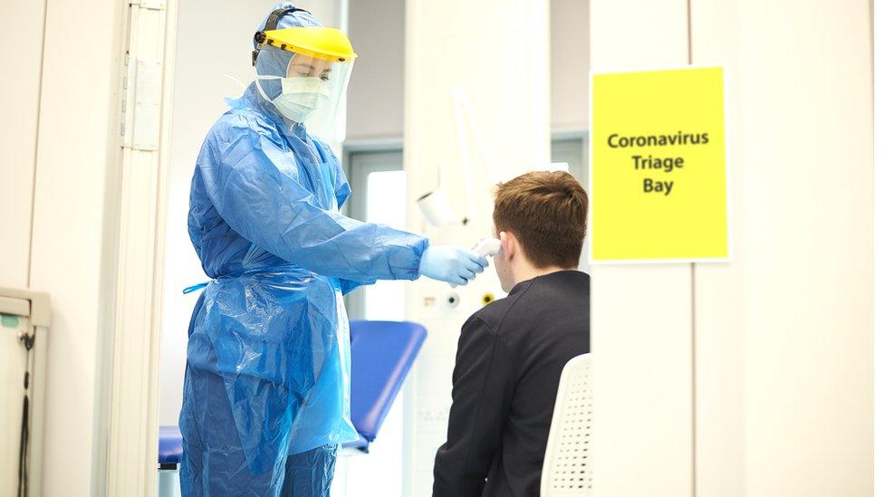 Man being tested for coronavirus