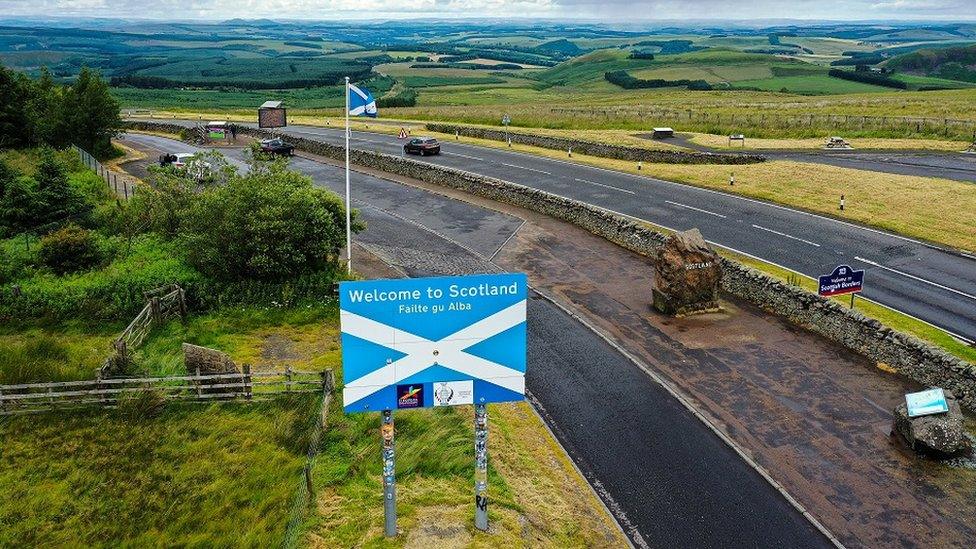 Scotland welcome sign