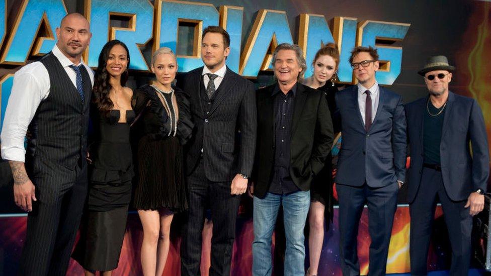 The cast of Guardians of the Galaxy Vol 2