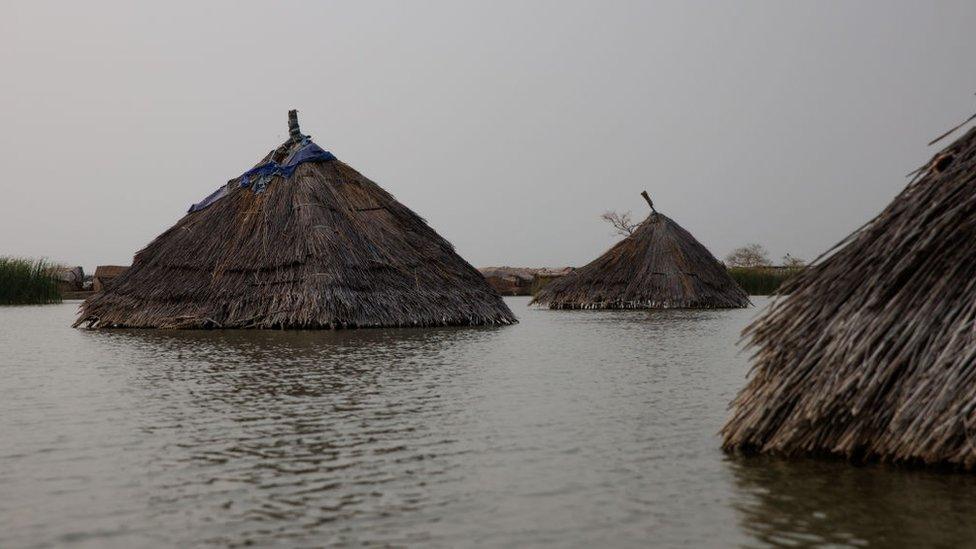 flooded-Tukul-houses-in-South-Sudan.