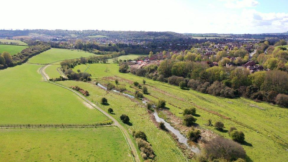 Drone image of the Bay Meadows site