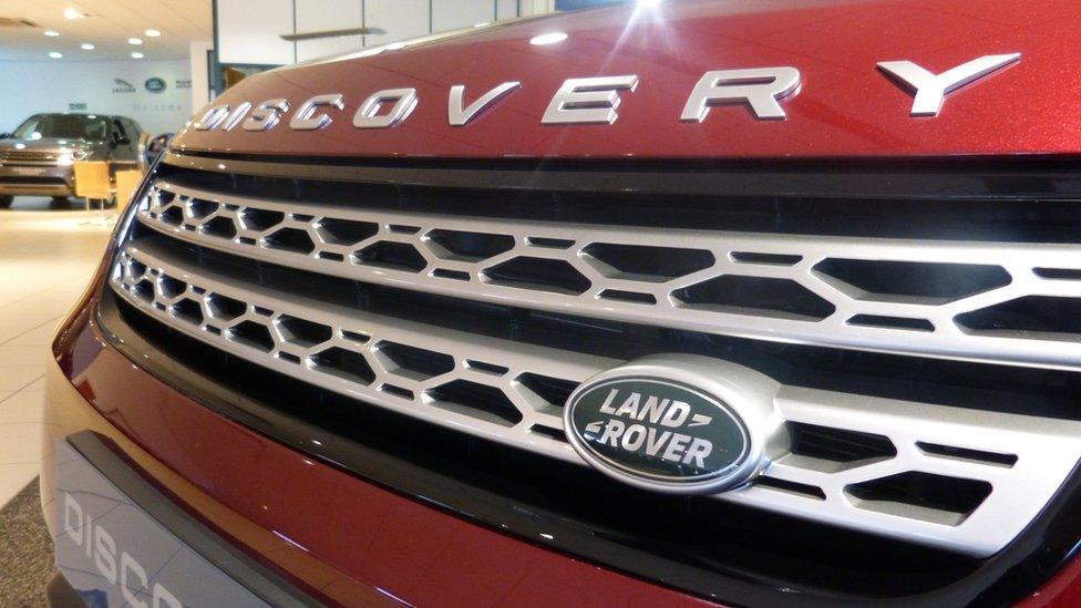 Land Rover Discovery in showroom