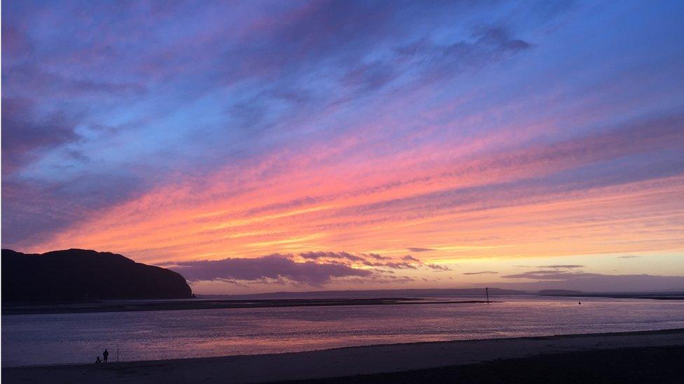 A lone fisherman at the River Conwy in Deganwy in Conwy county.