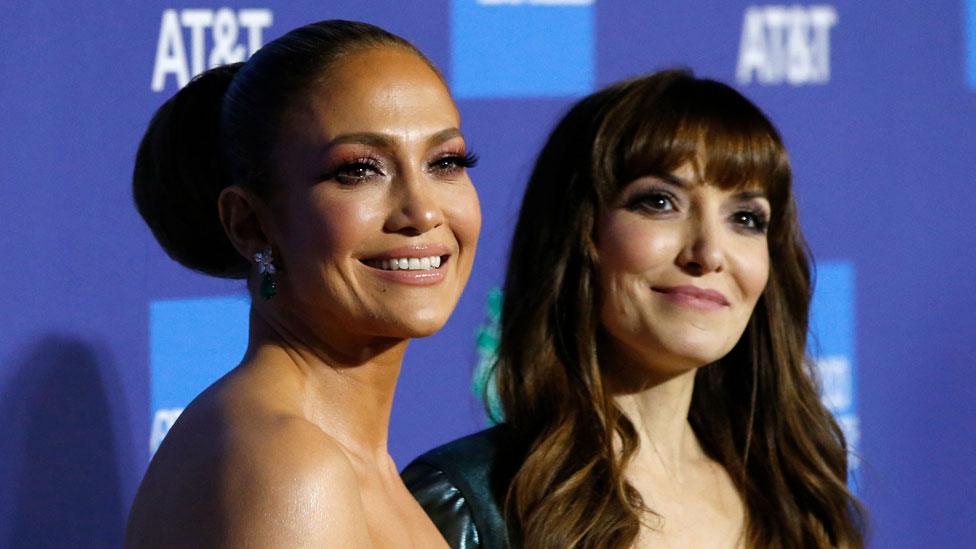 Jennifer Lopez with Hustlers director Lorene Scafaria