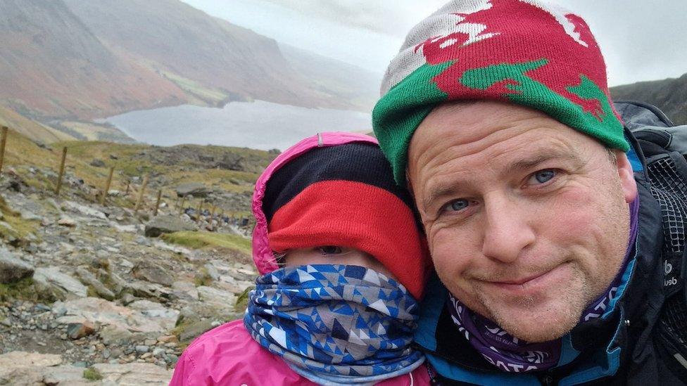 Seren Price with her father Glyn on Scaffel Pike