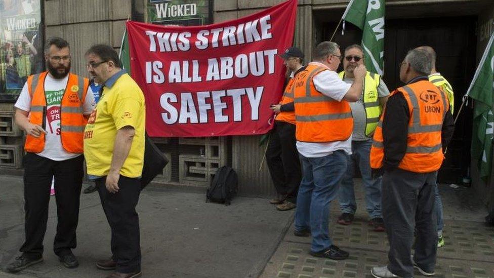 RMT members on strike