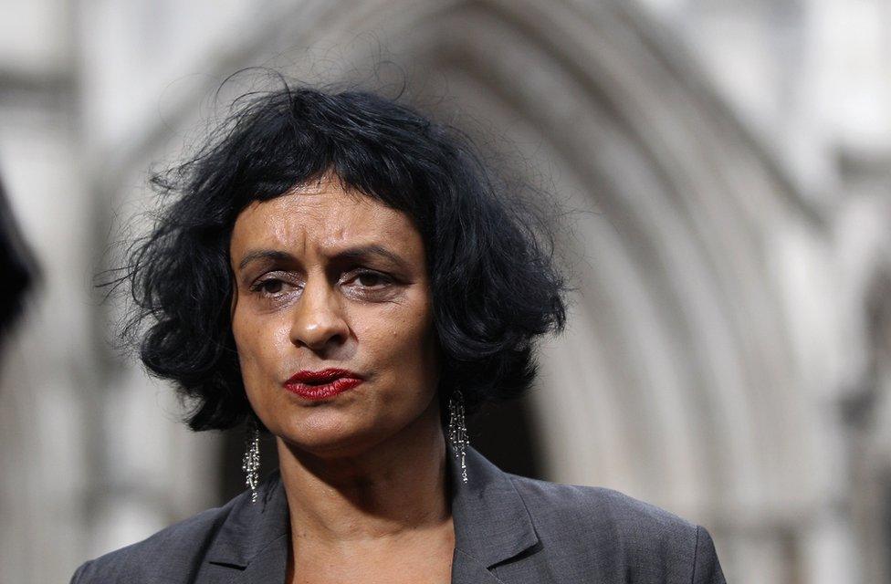 Saimo Chahal outside the Royal Courts of Justice