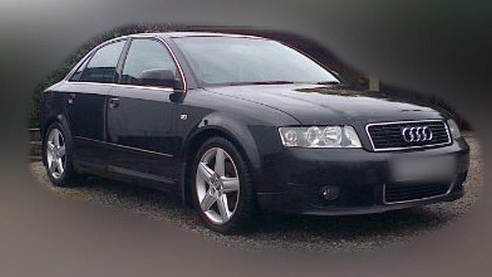 A black Audi A4, the type of car driven by David Black when he was shot dead