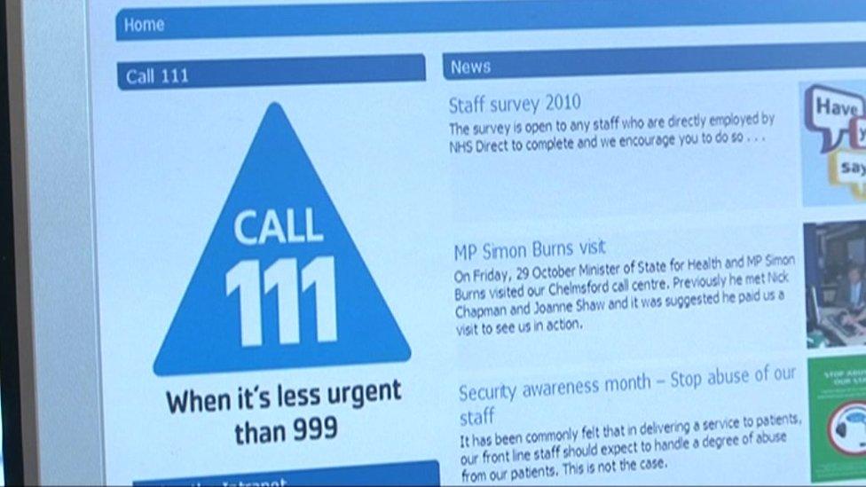 NHS 111 helpline service