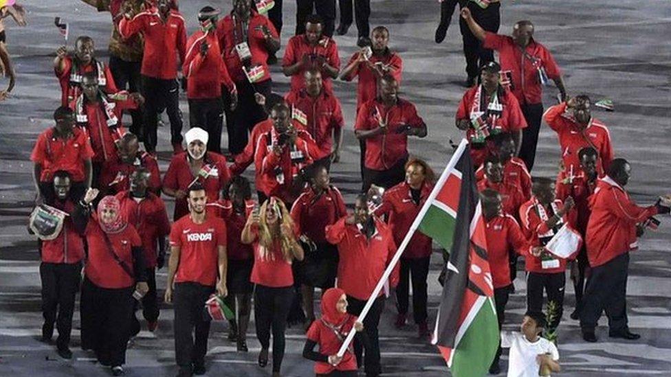 Kenya's athletes during the Rio Olympics' Opening Ceremony