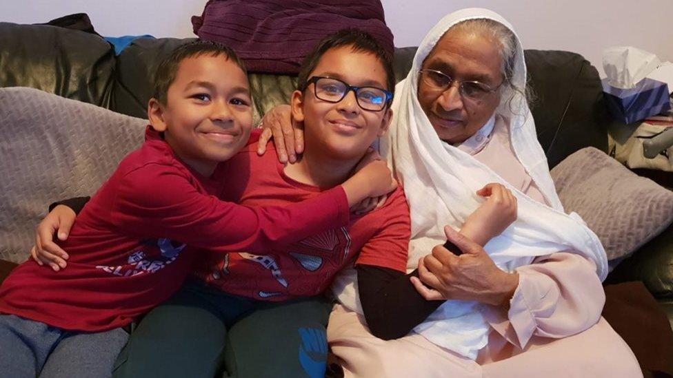 Rahiq and his brother with his grandma before coronavirus.