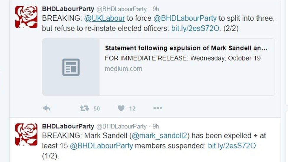 Tweet by Brighton, Hove and District Labour Party